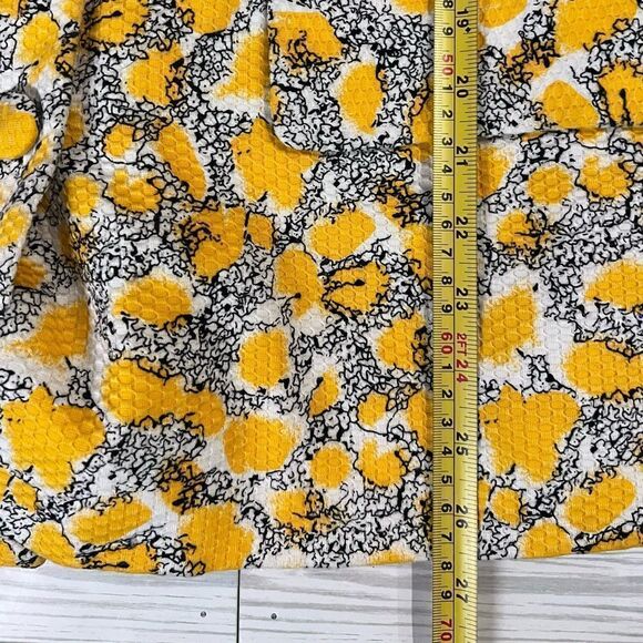 Lihli by Saks Fifth Avenue Vintage Yellow Black Short Sleeve Blazer SP - Picture 8 of 10